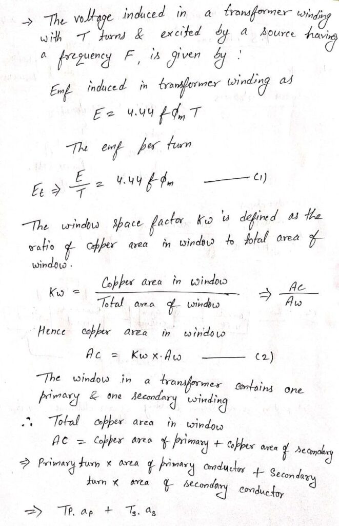 Output Equation of Transformer - Engineeringa2z